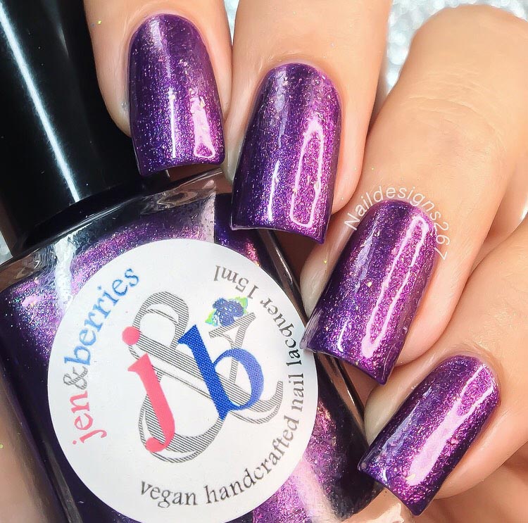 i give that sweater two plums up - Jen & Berries nail polish