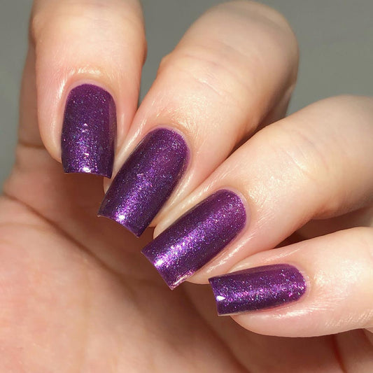 i give that sweater two plums up - Jen & Berries nail polish