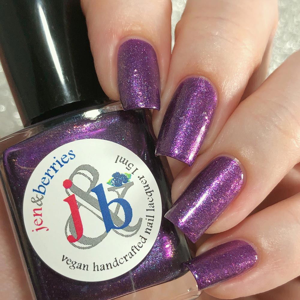 i give that sweater two plums up - Jen & Berries nail polish