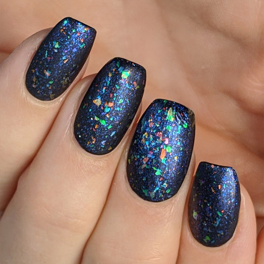 finding stained glass on a dark Misty Night - Jen & Berries nail polish