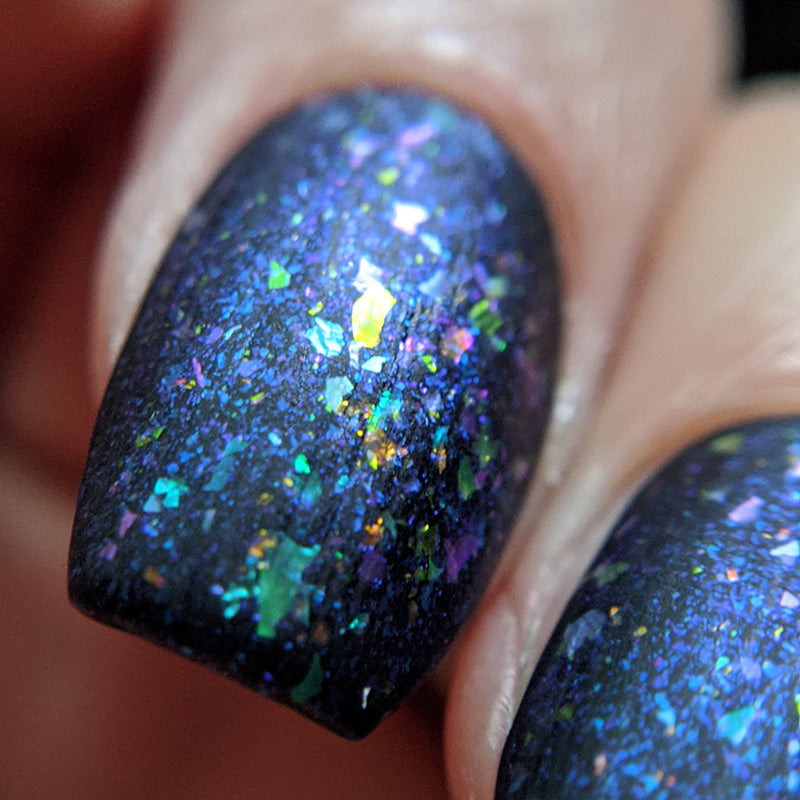 finding stained glass on a dark Misty Night - Jen & Berries nail polish