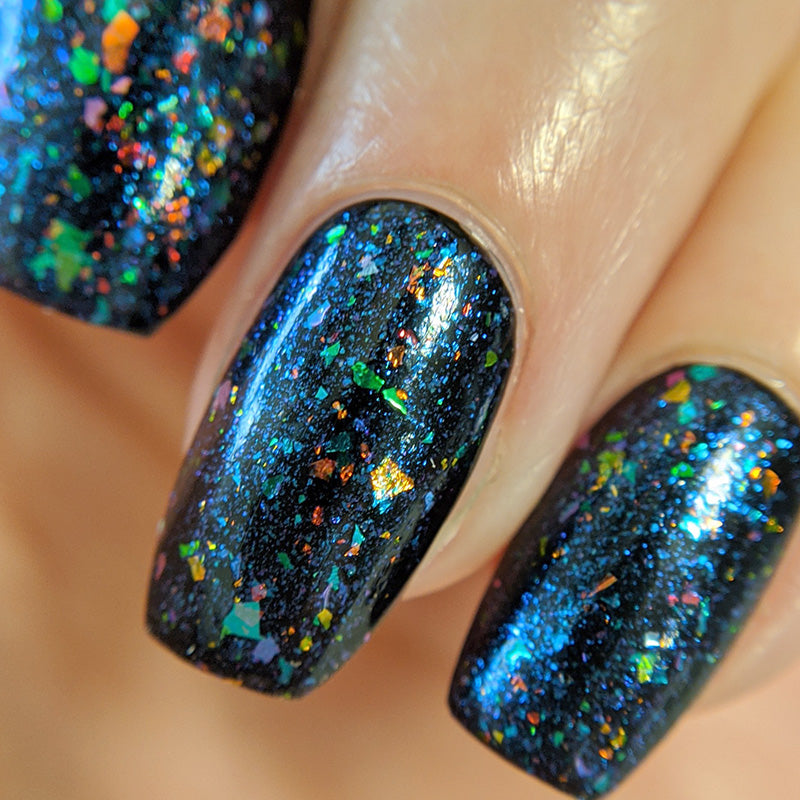 finding stained glass on a dark Misty Night - Jen & Berries nail polish