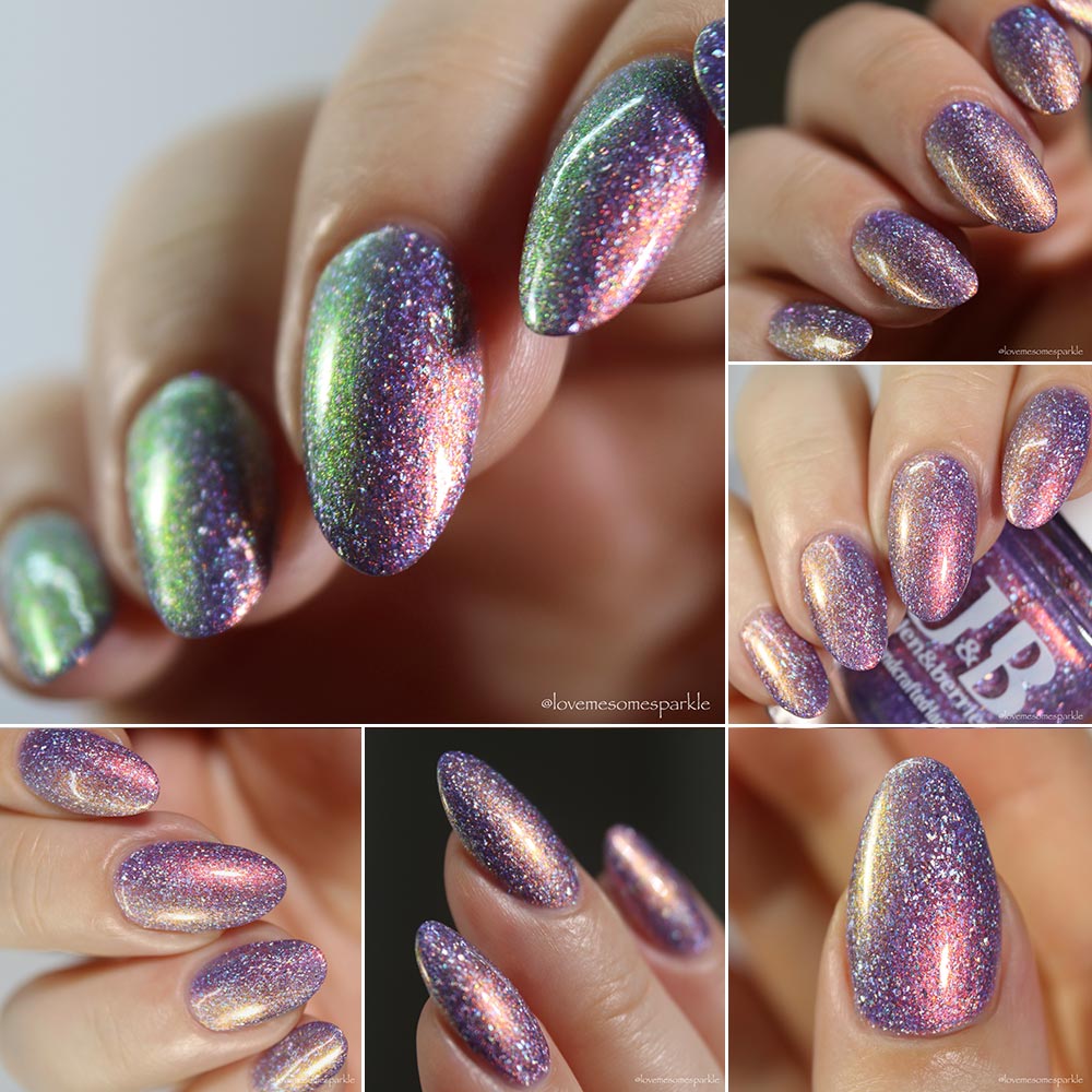 low cap purple holographic Jen & Berries nail polish from the