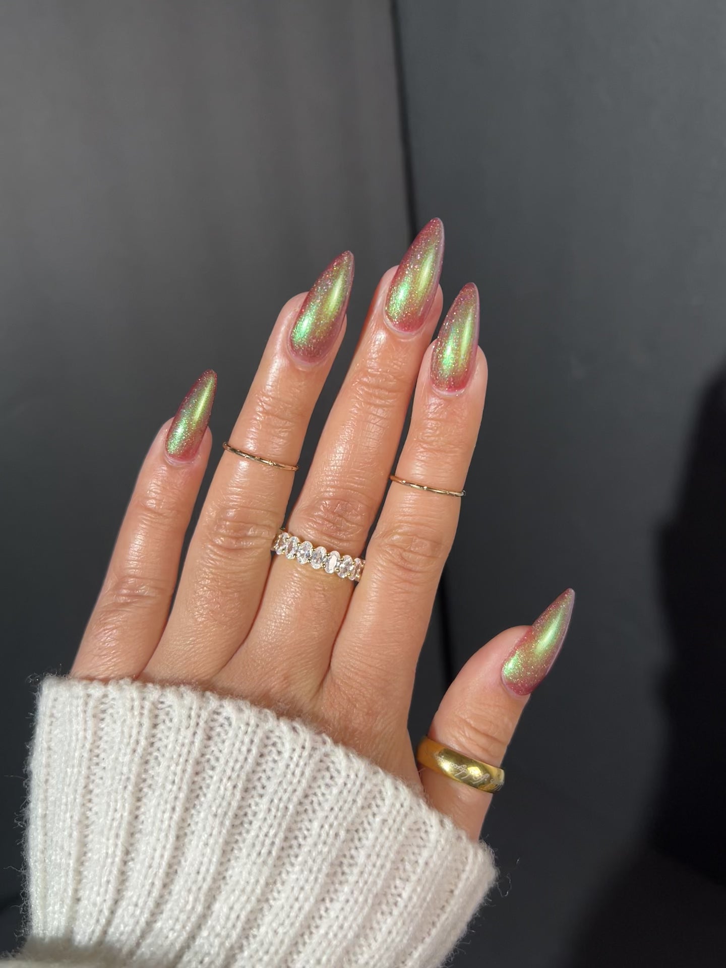 Mighty matter of Legend maroon shimmer lord of the rings nail
